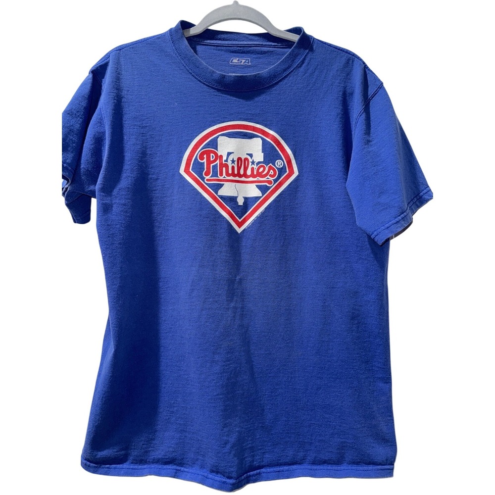 CSA Philadelphia Phillies T Shirt Mens Medium Blue 2007 MLB Liberty Bell Logo